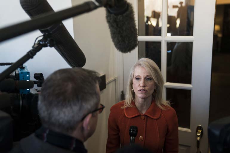 The special counsel is shocked, shocked that Kellyanne Conway was talking politics