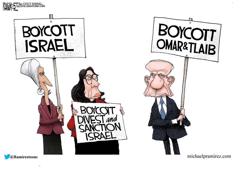 If Omar and Tlaib can boycott Israel, why can't Israel boycott them?
	