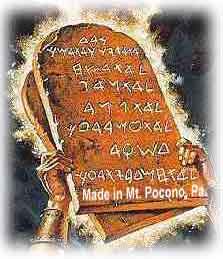 The eleven commandments from Mt. Pocono, PA