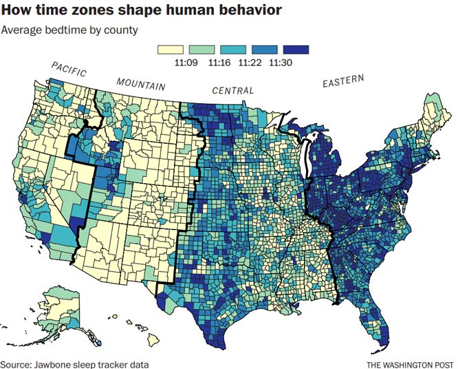 Living on the wrong side of a time zone can be hazardous to your health
	