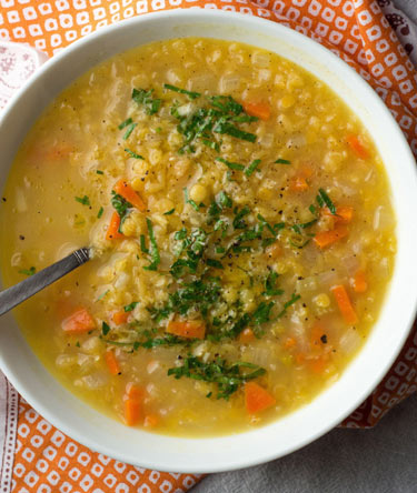 Earthy, rustic and comforting, Red Lentil Soup is  light yet filling and a wonderful  -- and easy -- starter