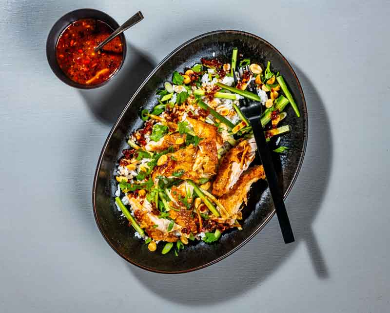 This take on bang bang chicken is spicy, sour and quick enough for any night of the week
	