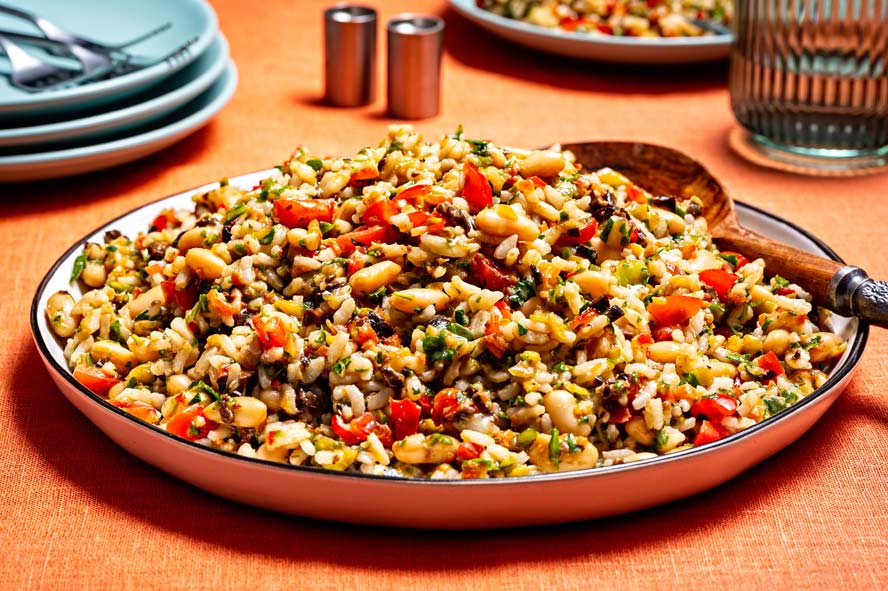 This Italian-inspired rice salad -- packed with fresh, zingy flavor -- is great for hot days when you don't want to heat up the kitchen; tweaks tradition for today's busy cooks
	
	
