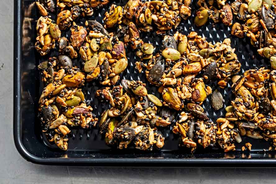 Top your salad with these nut and seed clusters for a crunch you'll want to munch
	