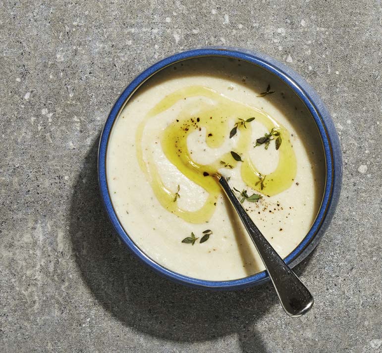 This potato almond soup -- smooth as velvet -- wants to wrap you in a hug 