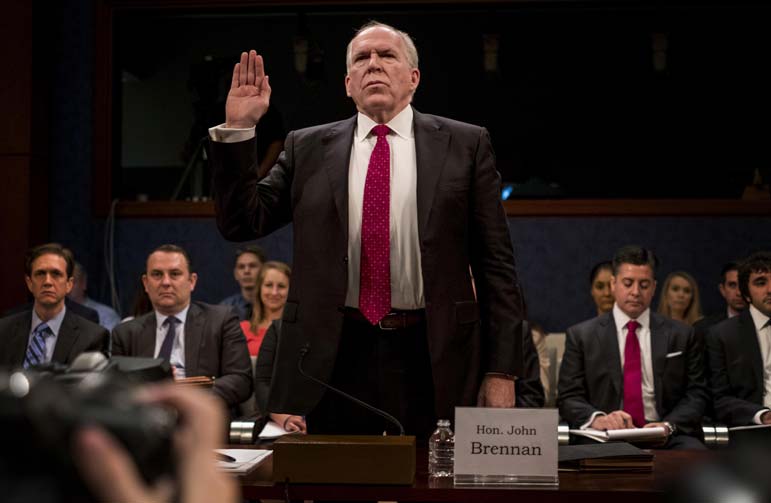  Brennan says he's willing to take Trump to court over security clearances
	