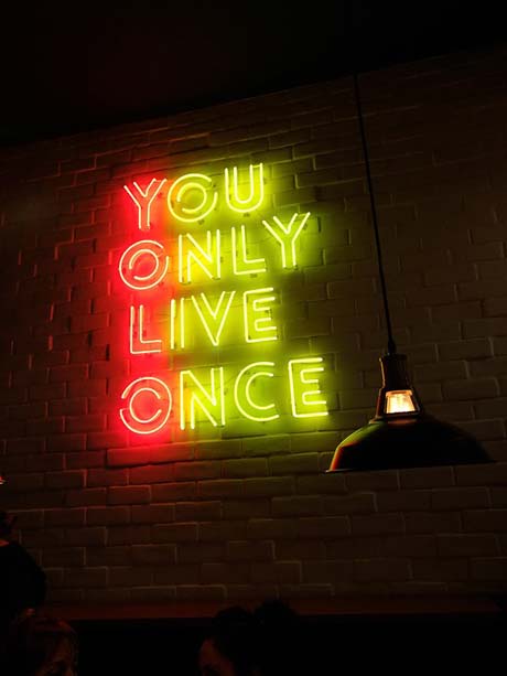 YOLO: You Only Live Once
	