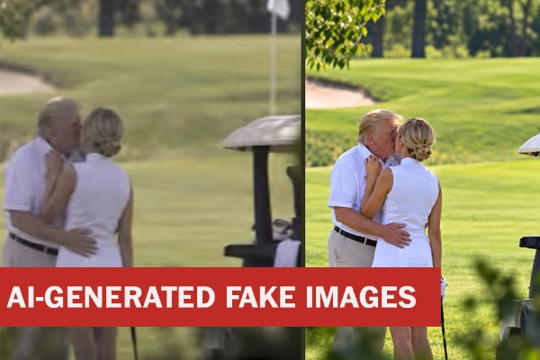 REVEALED: Images of Trump kissing Natalie Harp went viral. They're AI-generated fakes
