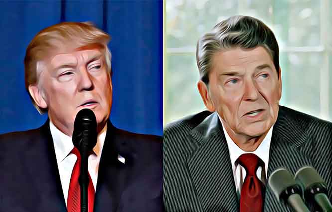 The surprising parallels between Reagan and Trump
 
	