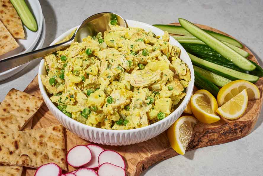 This Middle Eastern lemony chicken and potato salad is a riff on a Russian classic

