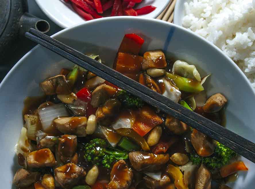 Unlike restaurant kung pao, the traditional delight should have an interplay of flavors and textures, with  the sauce, a balance of heat and sweetness
	