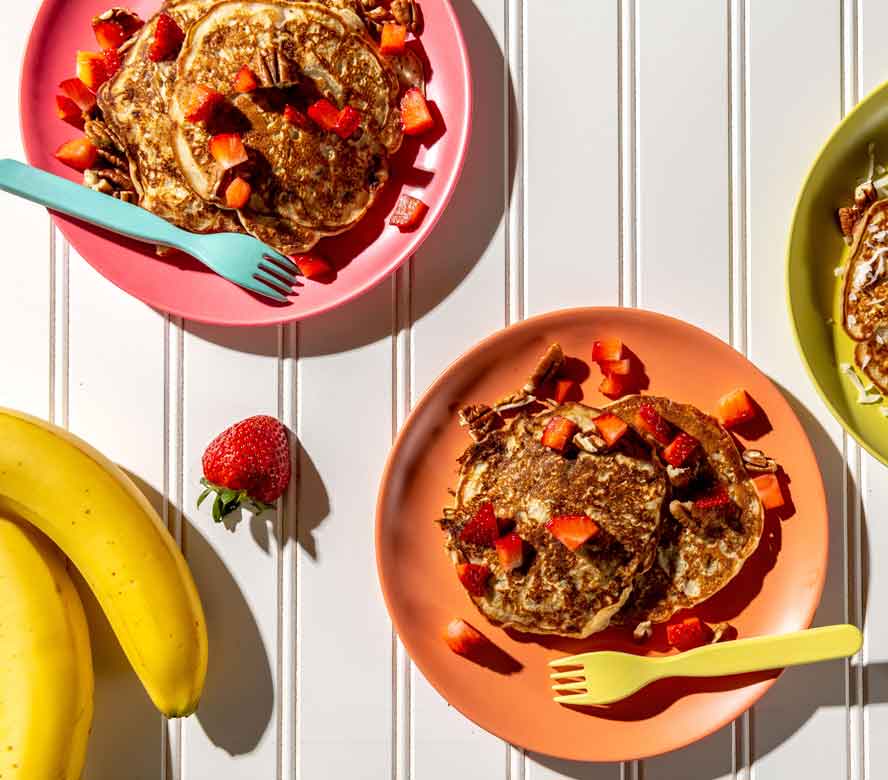 The answer to 'Mommy, can I cook with you?' is banana pancakes
	