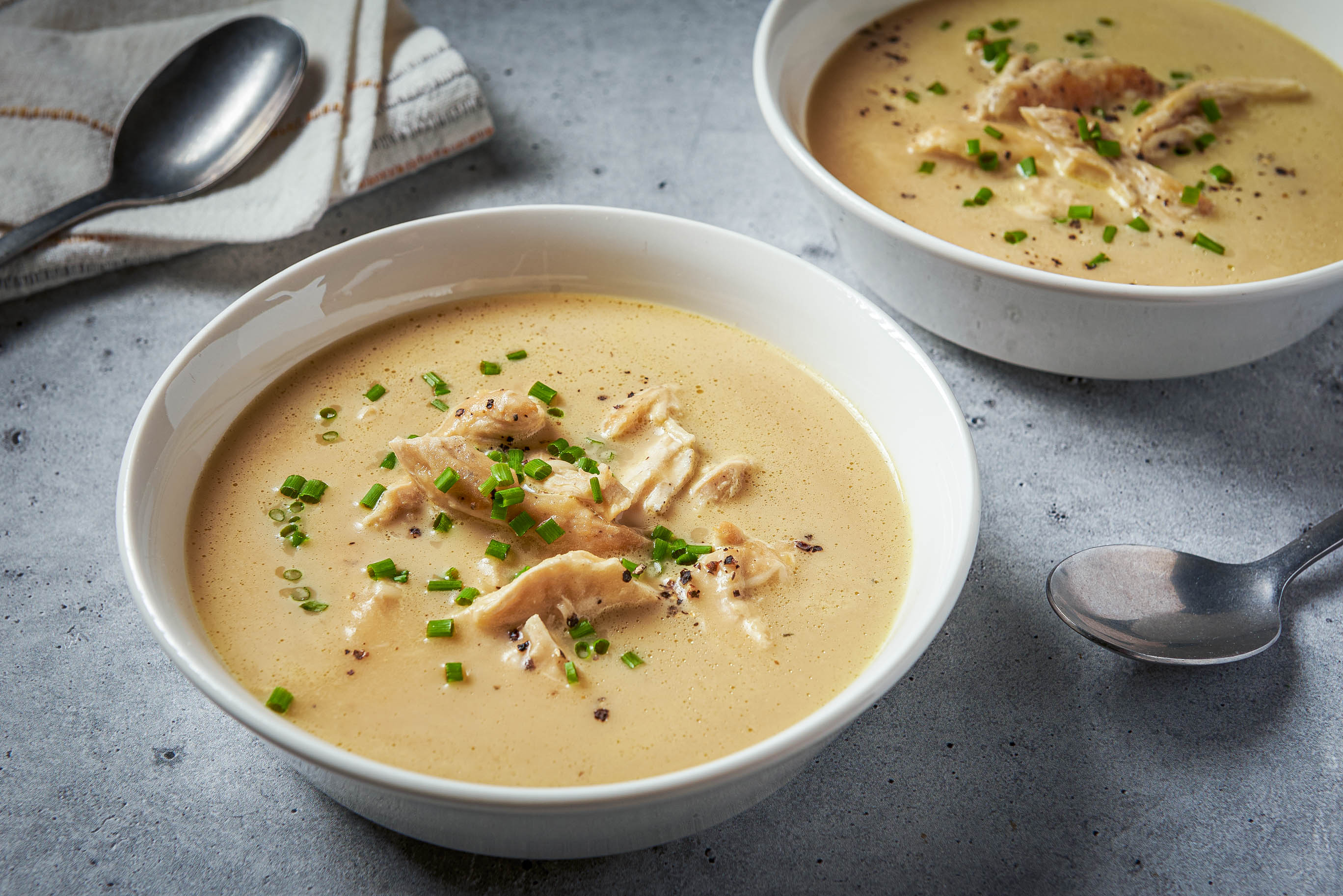 French onion meets chicken soup in this creamy bowl of comfort

