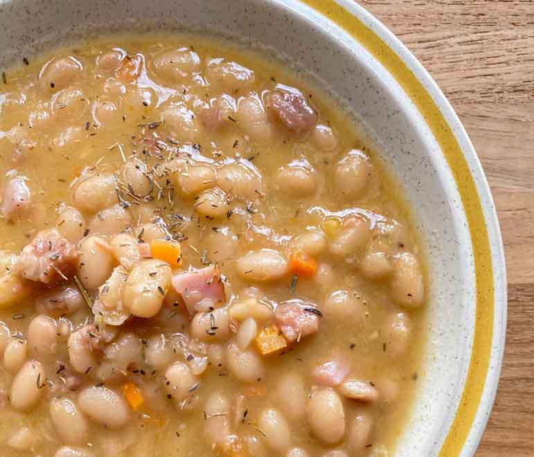 Classic navy bean soup is pure comfort in a bowl
	