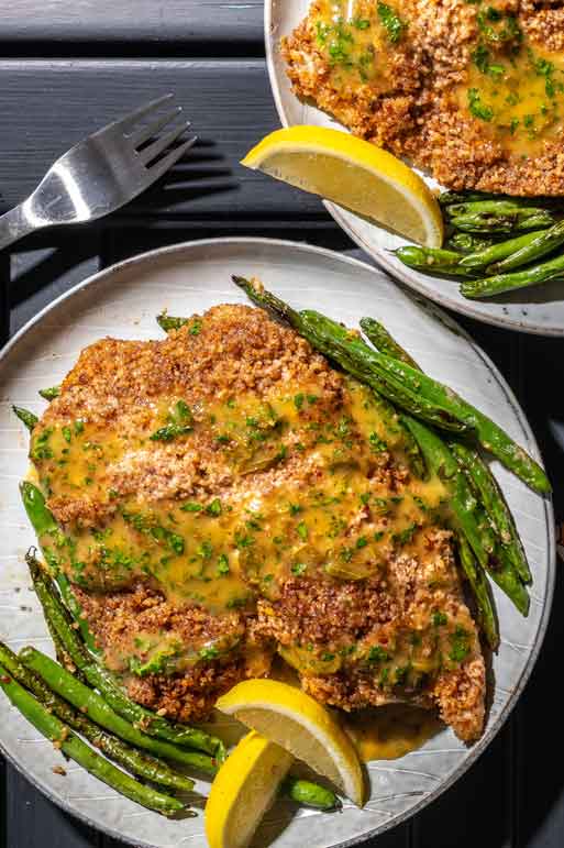 This pecan-crusted trout that's baked - not fried - satisfies that craving for buttery, crispy fish
	