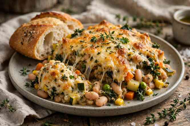 Pizza-inspired white bean hotdish is a cheesy, saucy comfort
 
  