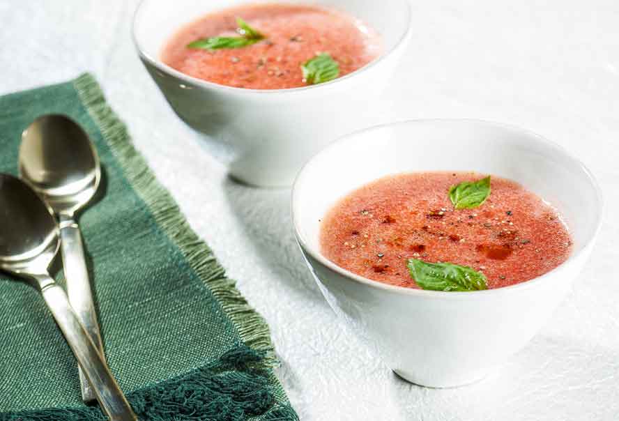 Refreshing strawberry champagne soup is a celebratory starter that wakes up the palate and brightens the dreariest winter day
	