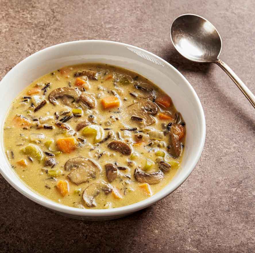 This warm and comforting creamy wild rice soup reminds me of home

