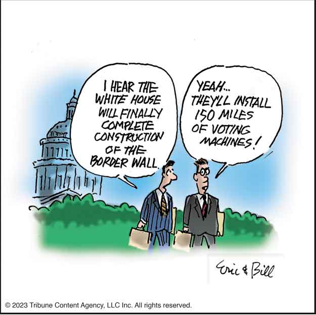 The absurd Dem border con