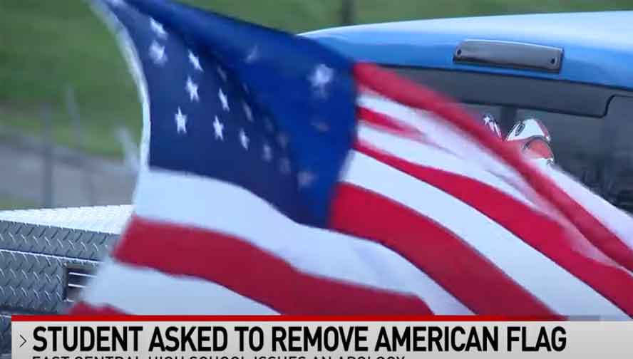 Student asked to remove American flag
